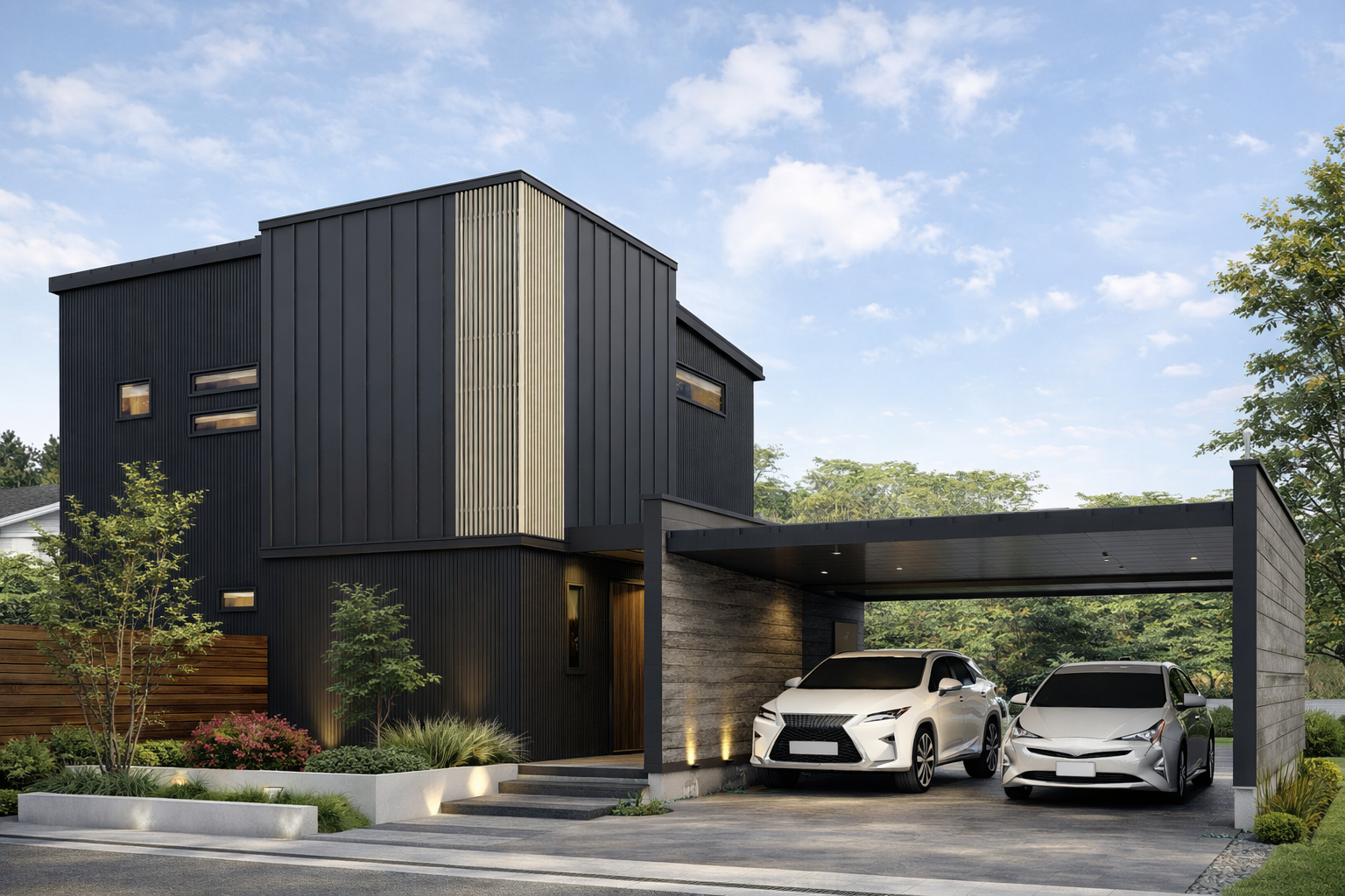 友達に自慢したくなるインナーガレージ付きの家 画像