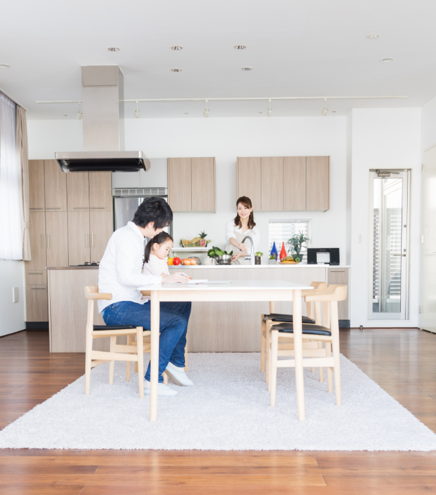 家族との距離感がより近づく、心の繋がりを感じられる平屋