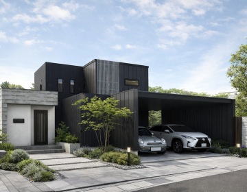 シックな格子とガレージが楽しめるデザイン アイキャッチ画像